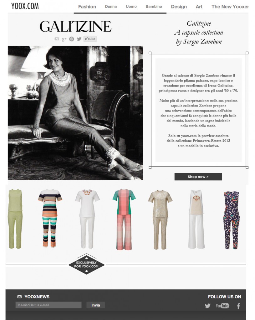 Galitzine Pyjama Palazzo by Sergio Zambon - exclusive preview on yoox.com SCREENSHOT