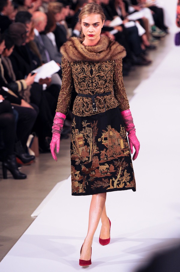 Cara Delevingne, OSCAR DE LA RENTA FW13 RUNWAY