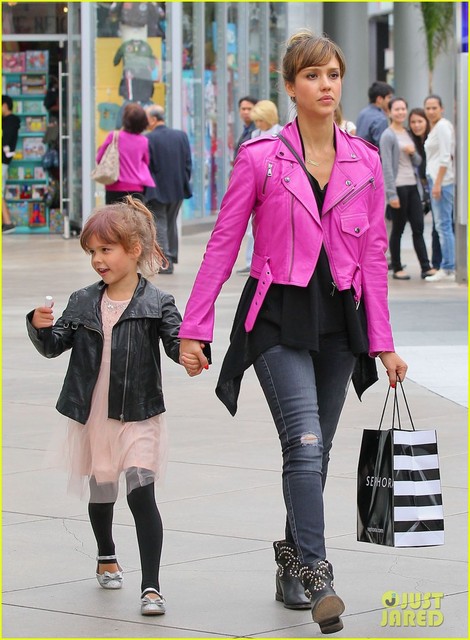 Jessica Alba with Ralph Lauren Jacket