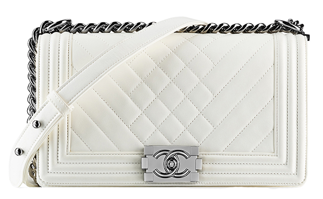 Chanel-Patent-Boy-Bag-White